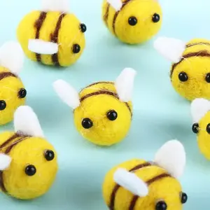 10Pcs Kawaii Wool Felt Honeybee DIY Bag Pendant Miniature Bee decoration home decor