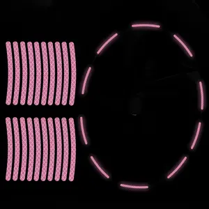 20PC Car Wheel Reflective Decorative Strips that double as Night Safety Warning Stickers. These strips are suitable for cars, motorcycles, and bicycles. With their colorful and diverse design(Light Pink)