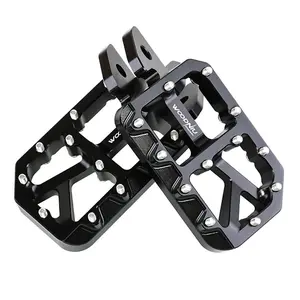 Dirt Bike Foot Pegs for Ebike Surron Light Bee X S, Color Prickly Peg,Motorcycle Aluminum Alloy Pedal for Segway X160 X260/Talaria X3 X4/E Ride PRO SS,Black Body with Silve Spikes