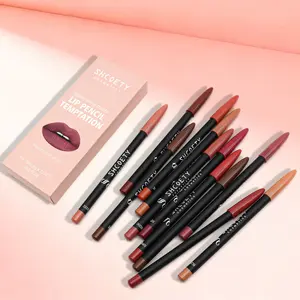 12-Pack Matte Lip Liner Pencils, Non-Toxic Makeup Stick, Beeswax Ingredients, Single Item Pack, Ideal for Precise Lip Definition