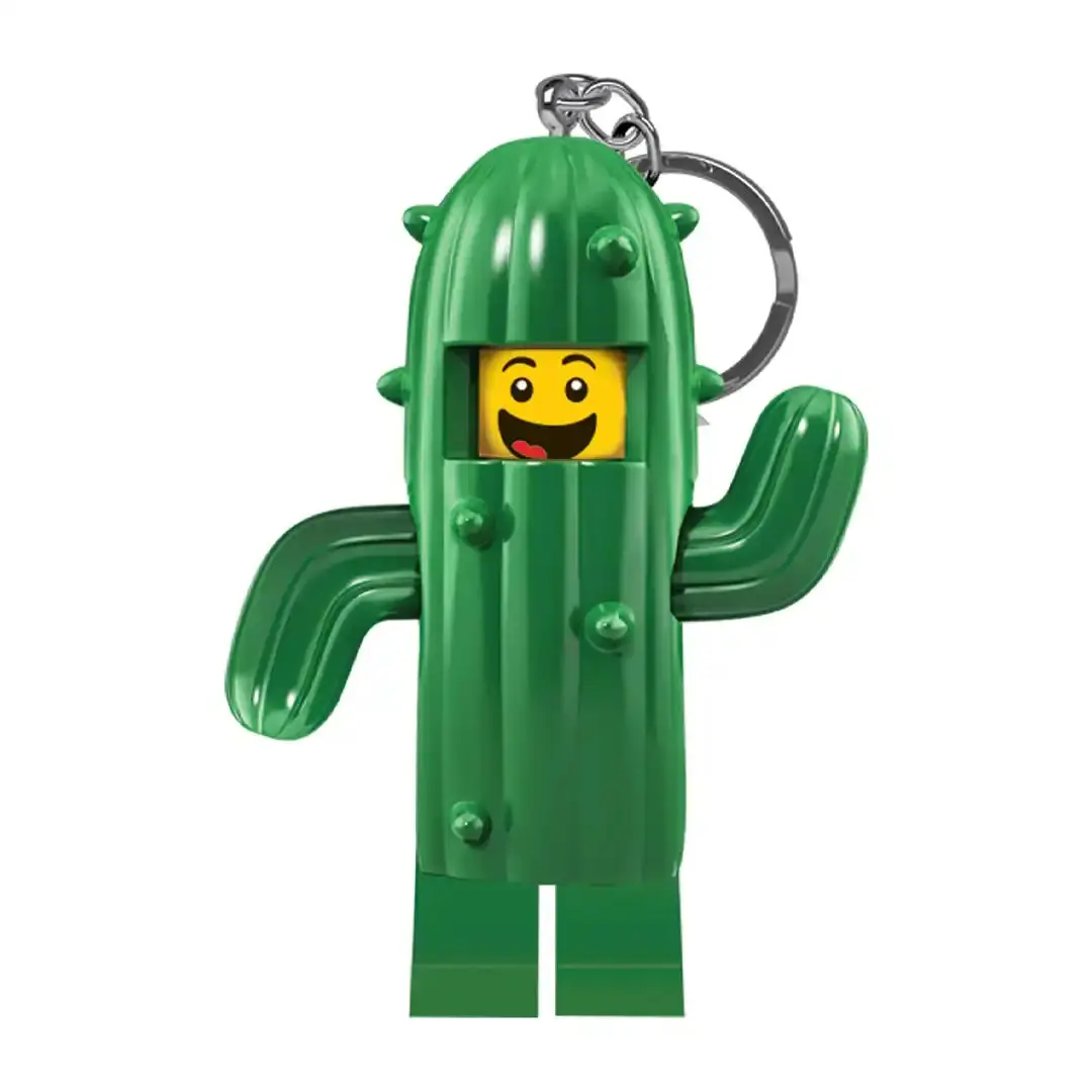 LEGO Cactus Boy Minifigure Keychain Accessory, LED Lights, 3.25 In Tall Fashion Costume Jewelry Keychain