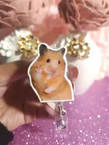 Hamster badge reel, nurse badge reel, funny badge reel, humorous badge reel, hamster meme badge reel, peace hamster