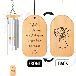 1 pc Memorial Wind Chime, Wooden Sympathy Wind Chime, Memorial Gift for Loss of Loved One Outdoor Decoration, Condolence Memorial Bereavement Gift, Garden Yard Outdoor Decoration, Hanging Wind Chime, Outdoor Wind Chimes