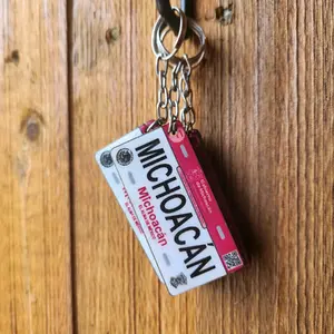 Michoacan license plate keychain