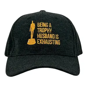 Being A Trophy Husband Is Exhausting Hat Funny Sarcastic Graphic Novelty Cap Funny Hats Dad Joke  Novelty Caps for Men Black - Standard