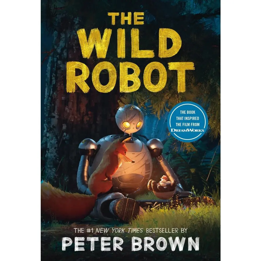 Used Paperback Novel - The Wild Robot by Peter Brown (English) - Literature Book for Survival, Wilderness Themes - Dreamworks Movie Tie-In