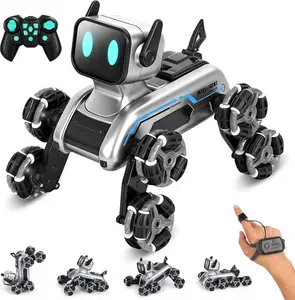 RC Robot Dog Stunt Car with Hand Gesture Control | 8-Wheel Drift, Music & Lights | Best Birthday Gift for Boys & Girls 6-12