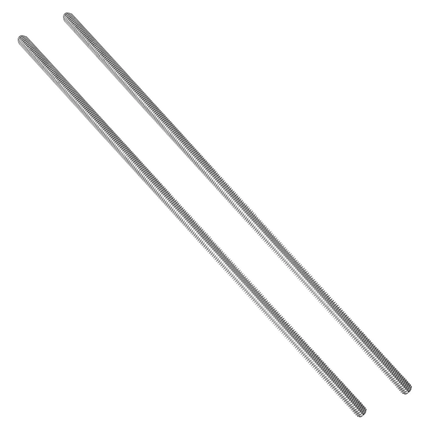 2 Packs 304 Stainless Steel 3/8"-16 Thread Fully Threaded Rods, 12" Length, Right Hand Threads
