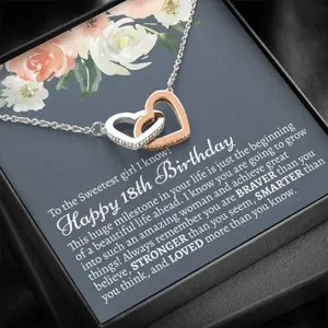 18th Birthday Necklace Daughter Necklace 18th Birthday Necklace 18th For Daughter Message Card Jewelry Handmade