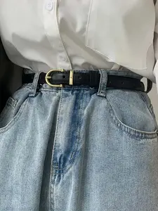 Women's Fashion Vintage Pu Leather Belt, Casual Trendy Belt for Jeans & Short Skirt, Daily Clothing Decoration, Casual Dress Belt