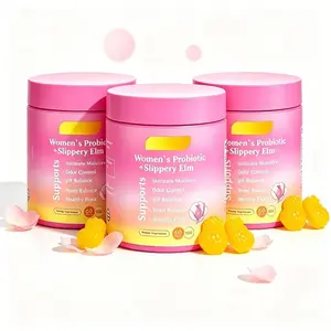 Women's Probiotic Gummies with Slippery Elm & Prebiotics, Feminine Intimate Health Supplement with Lactobacillus Blend for pH Balance, Odor Control & Dryness Relief, 60 Hawaiian Pineapple Flavor Chews