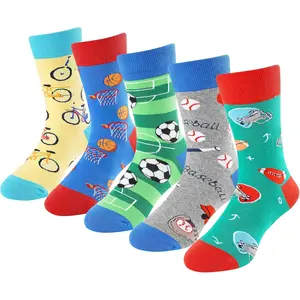 qqc F-SOK28  Crazy Socks for Kids Boys Socks 10-12 Years Old Silly Funny School Dress Socks 6-8 Fun Pizza Socks Birthday Christmas Gift