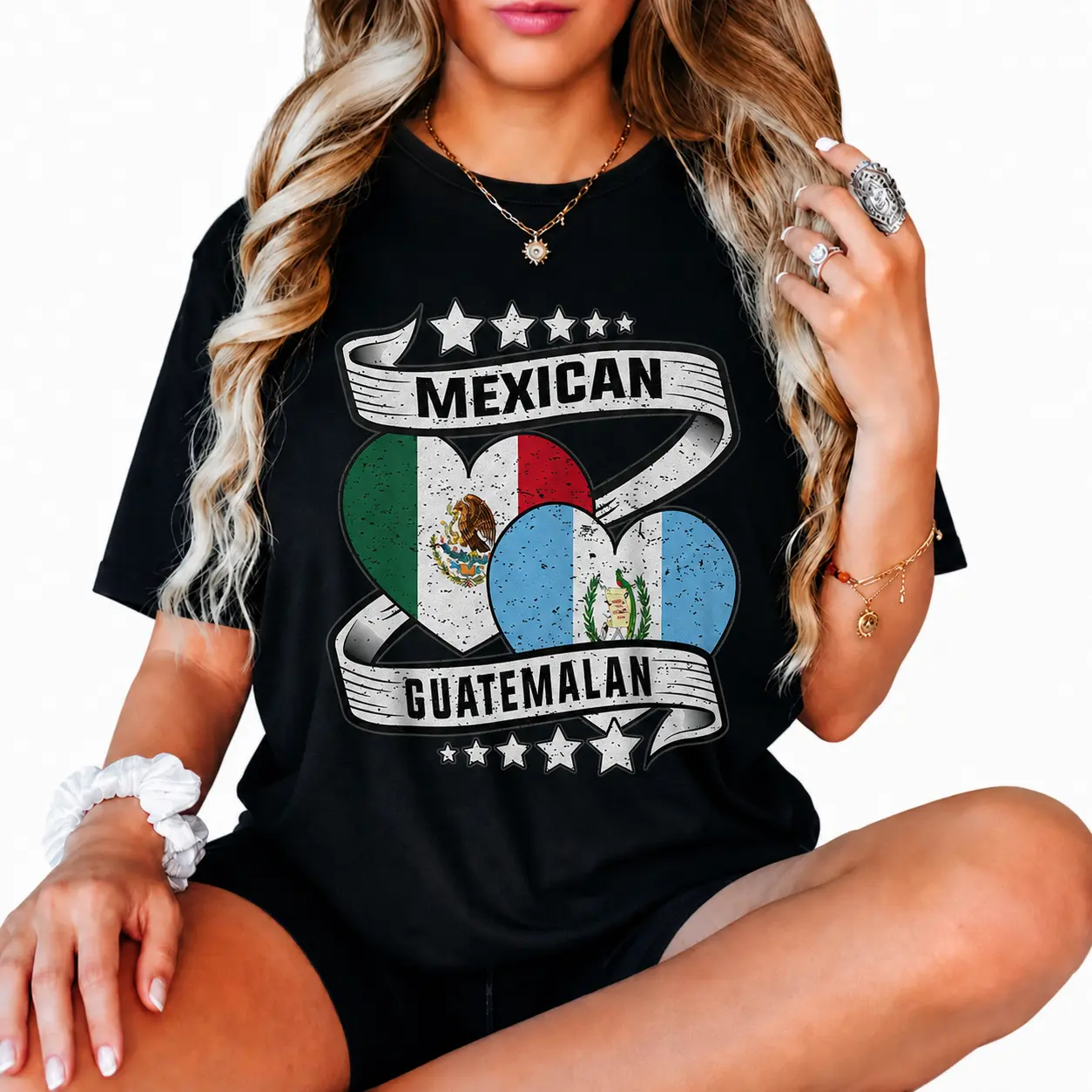 100% Cotton Mexican And Guatemalan Shirts Mexican And Guatemalan Flag T-Shirt