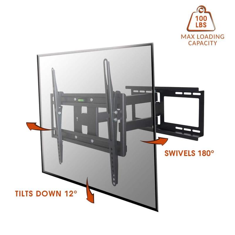 Full Motion Wall Mount with Bubble Level for 26-55 in. Displays