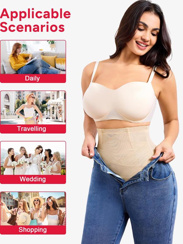 Women's Solid Sheer High Waist Shapewear Shorts, High Stretch Tummy Control Shaper, Ladies Shapewear Bottoms for Daily Wear