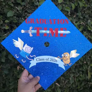 Adventure time graduation cap topper sword wings grad birrete graduacion decor hat accessory