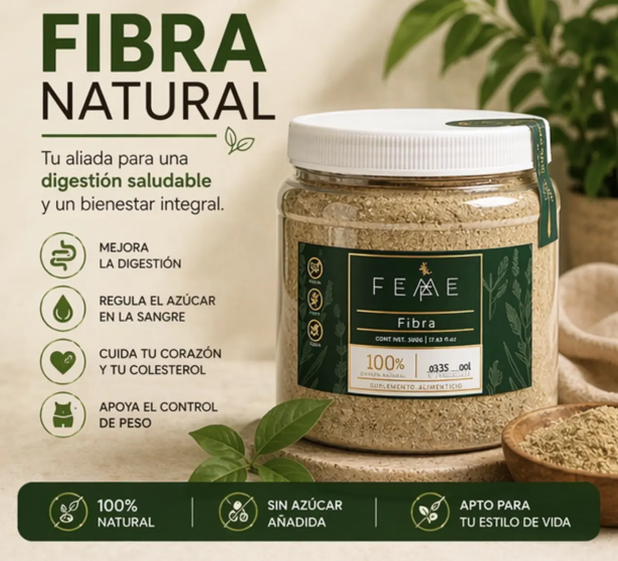 Fibra Natural 500 g | Suplemento Alimenticio Fibra Natural