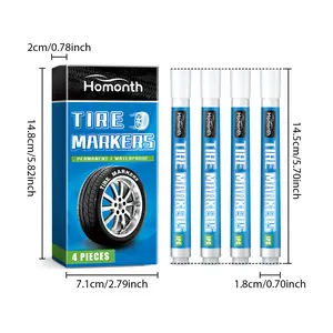 Homonth White Tire Paint Pen - Creative DIY Oil-Based Paint Pen for Decorating Car Tires with Non-Drying Color Painting Technique