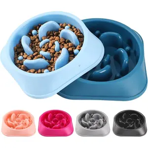 Slow Feeder  Bowls 2 count, Anti- Puzzle   Bowls, Anti-Slip Interactive Feeding Slow Down Eating, Bloat Stop Maze Dishes for Medium Breeds