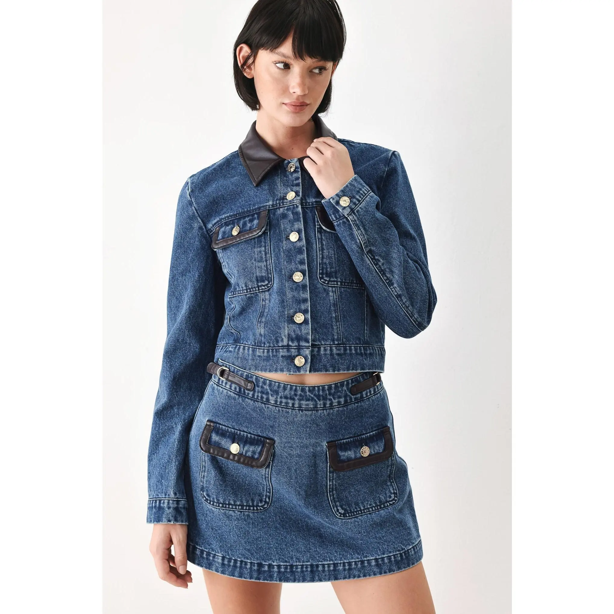VINTAGE DENIM RENDEZVOUS DENIM CROP JACKET