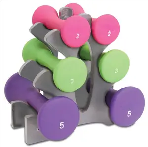 20lb Hourglass Neoprene Dumbbell Set with "A" Frame Rack