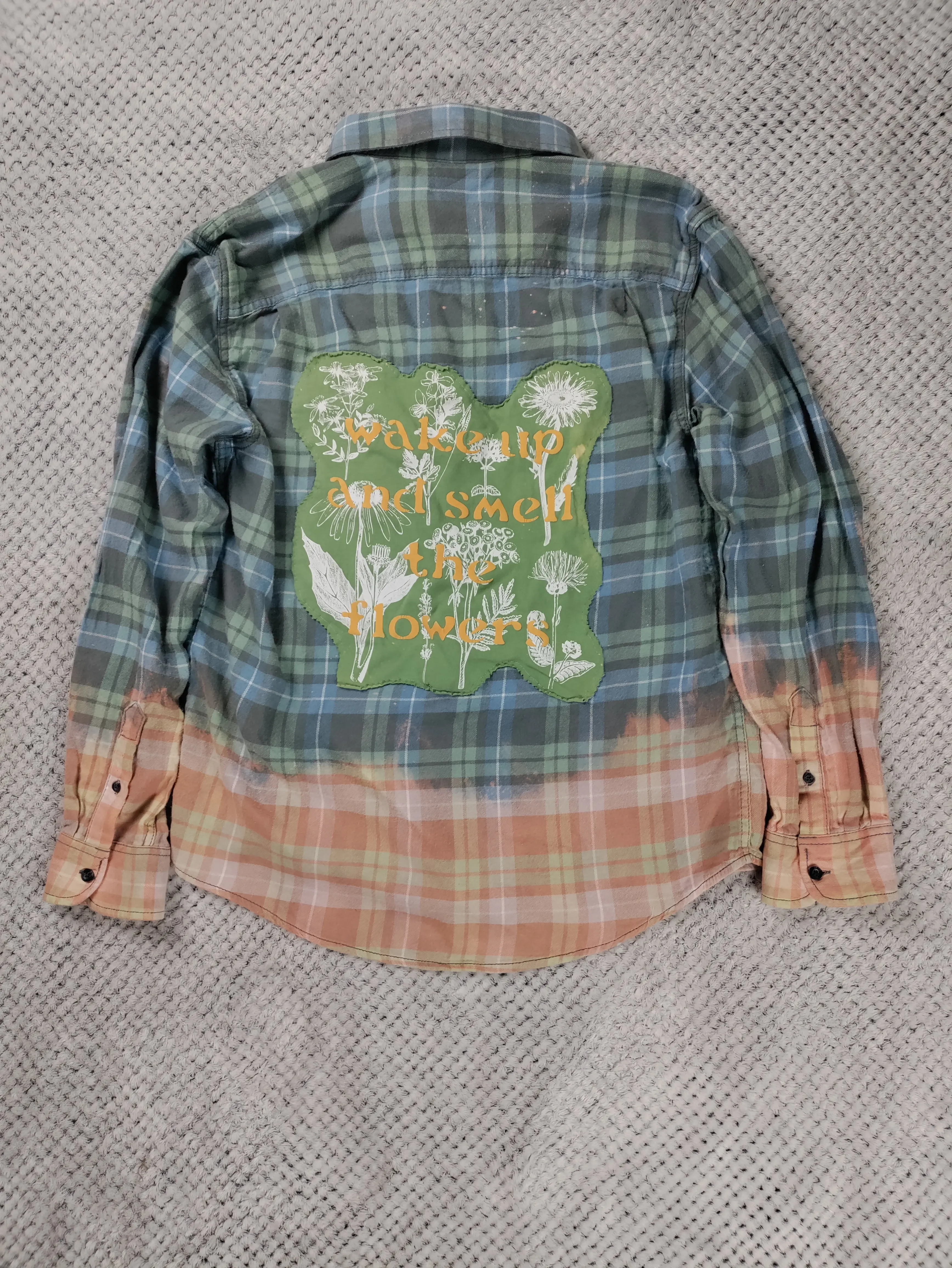 Men's Handmade Graphic Longsleeve Collared Neck Button-Down Flannel Plaid Shirt - Premium Fabric Top, Casual Daily Wear Menswear, Checked, Tee, Upcycled, Flannel Shirt, Graphic Print, Clothes, Handmade Cut, Recreated Flannel