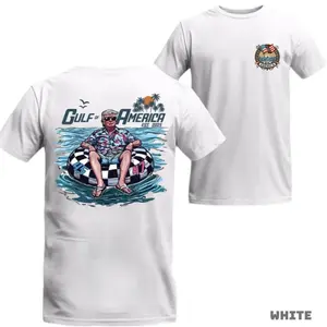 Gulf of America T-Shirt, 2026 USA Retro Style Patriotic Beach Tee, Summer Vacation Casual Short Sleeve Top