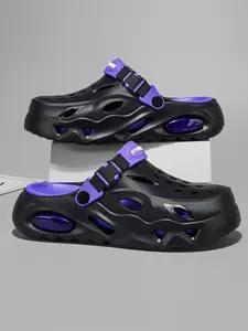 Men's Trendy Air Cushion Platform Clogs, Non Slip Slippers, Slip-On Sandals with Adjustable Strap, Shock-Absorbing Comfort, Non-Slip Casual Shoes