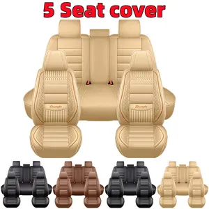 Breathable Auto Accessory Car Seat Cover - Water-Resistant, Stain-Resistant, Easy to Clean, PU Leather, Fully Wrapped for Five Seats, Front & Rear Rows, Comfortable