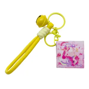 Pony  Magic Cube Keychain Cute Creative Mini Puzzle Stress Relief Keychain Student Backpack Pendant