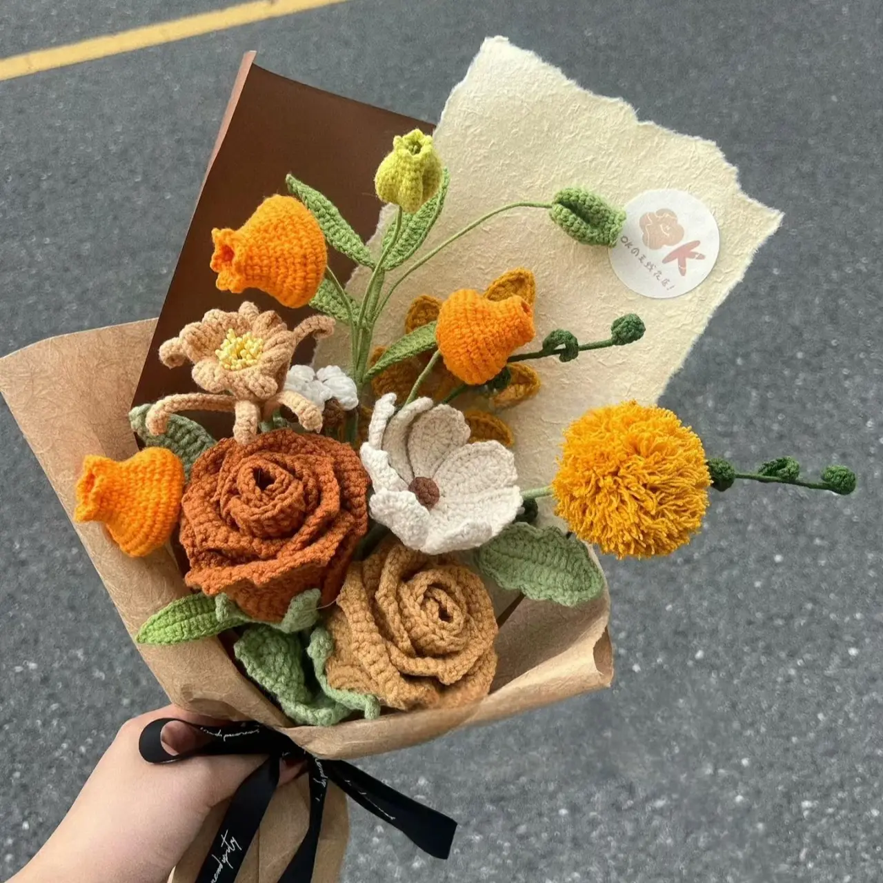 Hand-crocheted  rose bouquet