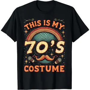 100% Cotton This Is My 70s Costume 70 Styles Men 70's Disco 1970s Outfit T-Shirt