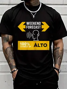 100% cotton Alto Singer Vocal Range Vocalist Voice Singing Choir Printed T-shirt, Short-sleeved Crew Neck Casual Top, Suitable For All Seasons, Men's Wear