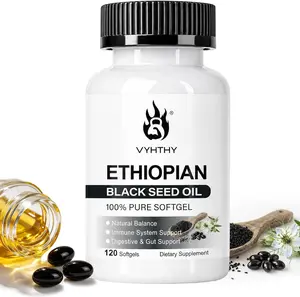 Ethiopian Black Seed Oil Softgels, 4.64% Thymoquinone, Cold Pressed Supplement for Immune Support, Digestion & Energy, Non-GMO Gluten Free, 120 Count