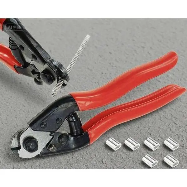 CR12 Aircraft Grade Heavy-Duty Stainless Steel Cable Cutter with Hardened Blades, Non-Slip Rubber Grips - Portable Beginner-Friendly Tool for 1/8" and 5/32" Thickness Precision Cutting, Reduces Hand Fatigue
