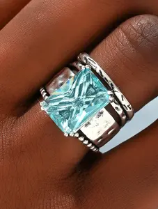 1PC Luxurious Women Ring For Women Shiny Gorgeous Engagement Wedding Band Promiss Ring Merry Christmas Valentine's Day Anniversary Gift For Her Jewelry Ring