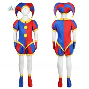 The Amazing Digital Circus Cosplay Pomni Costume Cartoon Uniform Hat Gloves Halloween Party for Women Adults Kids Costume Cos