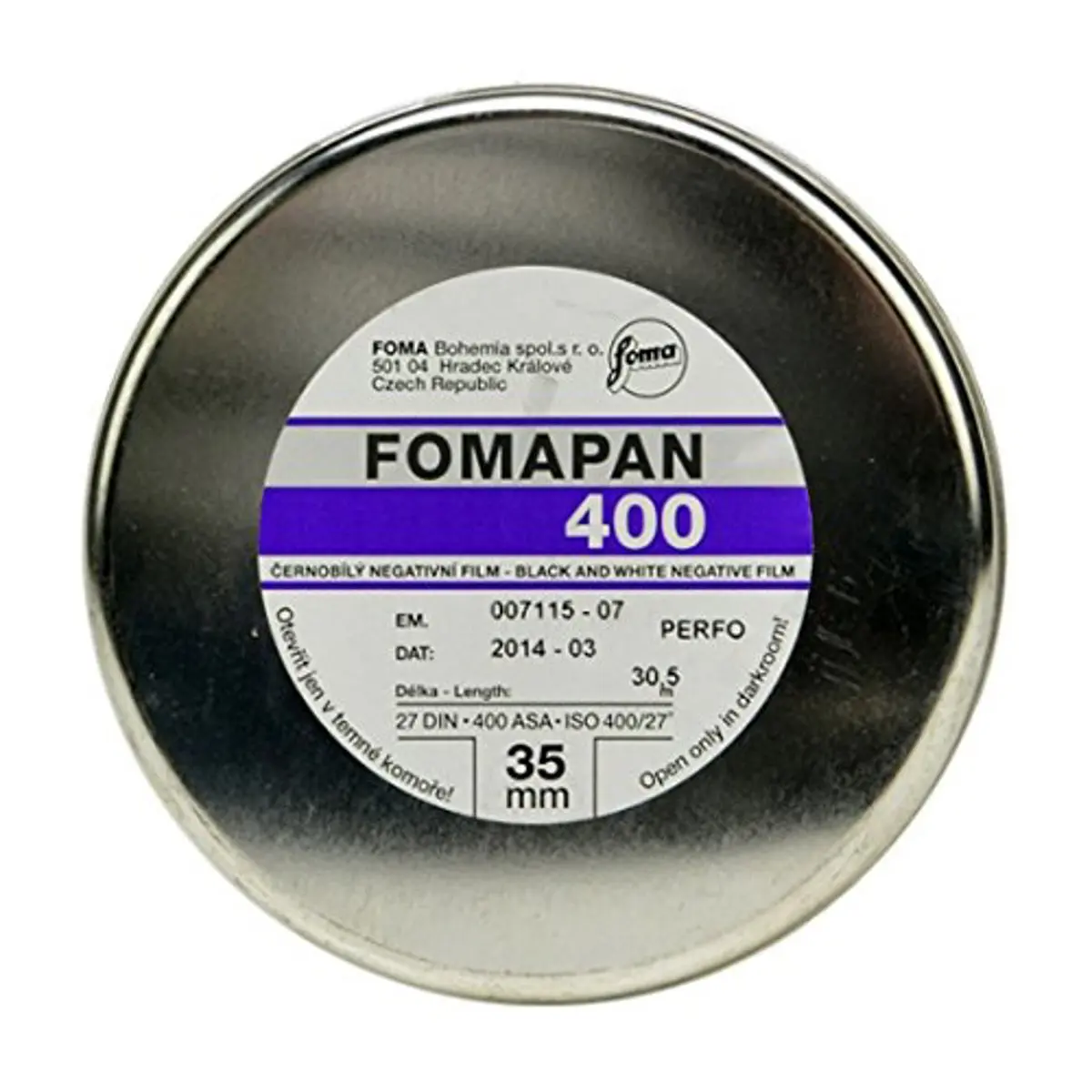 Fomapan 400 Action 35mm Black and White Negative Film, 100' Roll