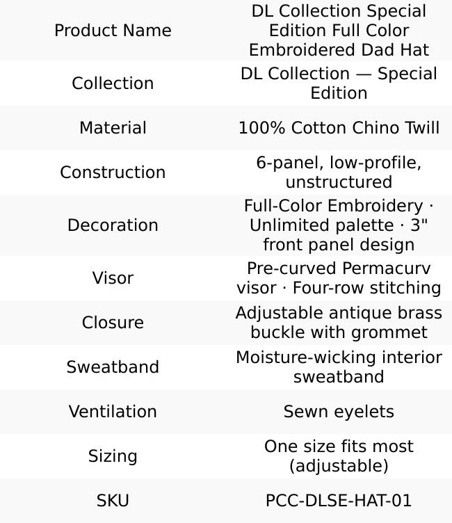 DL Collection Special Edition Full Color Embroidered Swallow Dad Hat