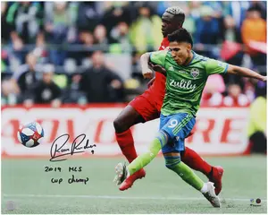 Raul Ruidiaz Seattle Sounders Autographed 16" x 20" 2019 MLS Cup Goal Photograph with "2019 MLS Cup Champ" Inscription - Fanatics Authentic Certified
