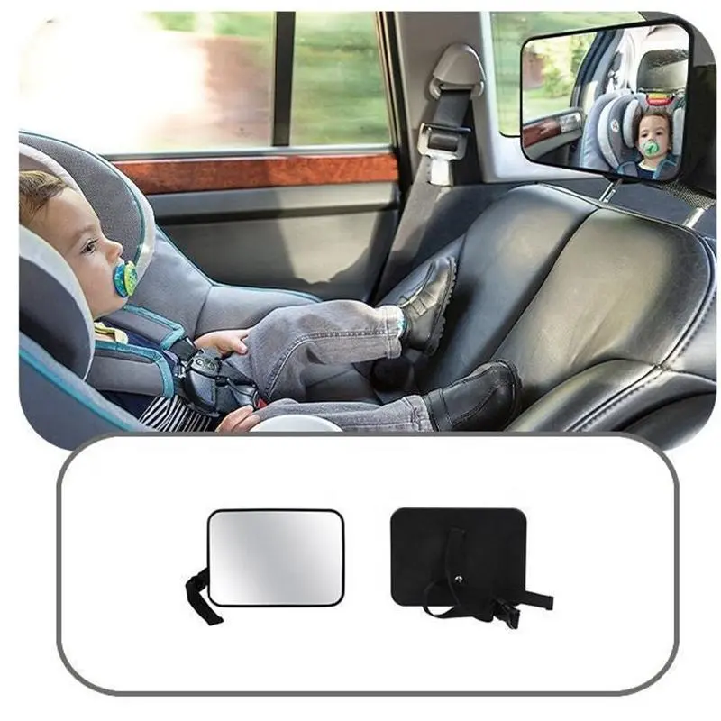 Adjustable Headrest-Mount Car Rearview Mirror - Easy Install, Non-Toxic, Removable Wide Safety Monitor, Car Interior Accessory for Rear Seat Occupant Supervision