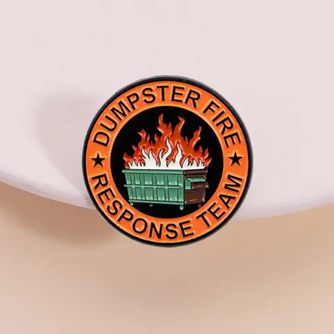 Funny Enamel Pin Badge, Alloy Brooch Pin, Humorous Crisis Management Lapel Pin for Backpacks & Laptops, Gift for Problem Solvers & Office Warriors, Durable Metal Pins