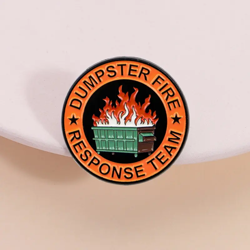 Funny Enamel Pin Badge, Alloy Brooch Pin, Humorous Crisis Management Lapel Pin for Backpacks & Laptops, Gift for Problem Solvers & Office Warriors, Durable Metal Pins