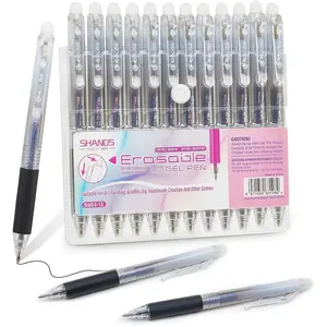 12 count Retractable Erasable Gel Pens Clicker,Fine Point 0.7mm Smooth Writing Pens,For Writing Journaling Taking Notes School Office . (12Black)