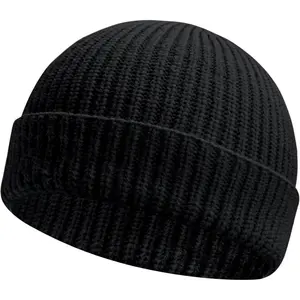 Fisherman Beanies for Men Women Short Cuff Knit Beanie Winter Warm Hats Trawler Hat Stylish Watch Cap
