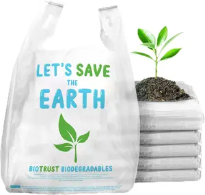 Biodegradable Thank You Bags | Bulk | Extra Thick, Strong, Recyclable, & Reusable | Shopping/Grocery/Restaurant/Supermarket | 12” x 6.5” x 22”