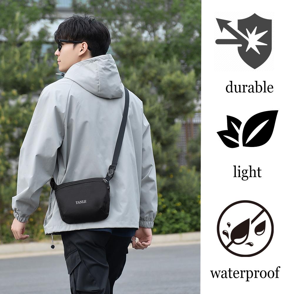 Unisex Waterproof Crossbody Sling Bag, Ultra-Lightweight 86g Sports Shoulder Bag with Adjustable Strap, Large Capacity Workout Fanny Pack for Running Hiking Gym Travel, Durable Casual Sling Bag for Men Women