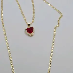 RED heart necklace regular style gold-plated 18"inches 24"inches available
