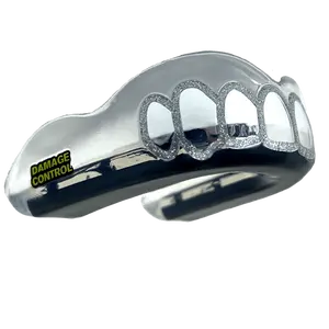 Platinum  Grillz Sparkle Silver Outline Extreme Impact Mouthgaurd