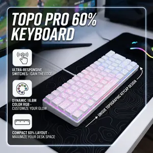 Premium Gradient Illuminated Mechanical Keyboard - 60% Layout, RGB Backlighting Keyboard for Computer & Office Use, Illuminated Mechanical Keyboards, Rgb Backlighting Keyboards